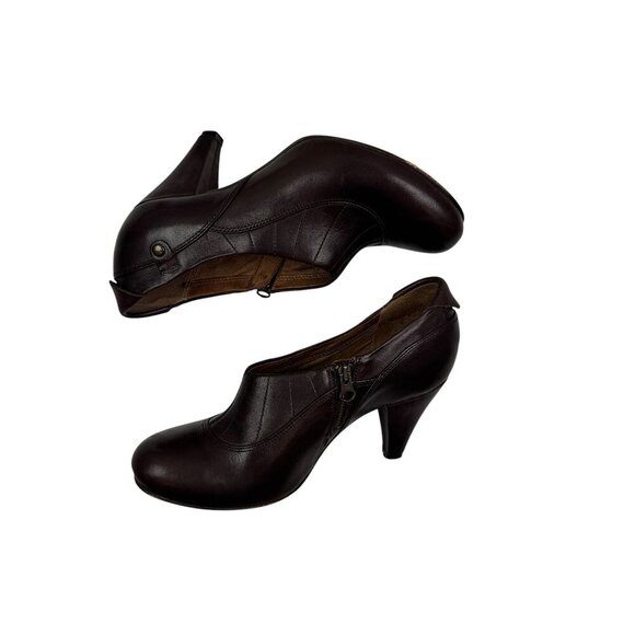 Indigo Retro Vibes Buttery Soft Brown Leather Shootie/Bootie Heels Women's SZ 5 - Picture 2 of 10